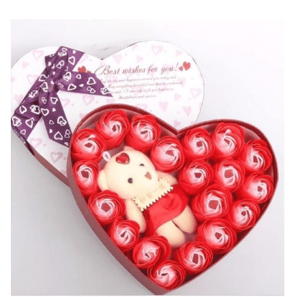 Peluche oso rojo caja del amor Día de San Valentín Material: Algodón