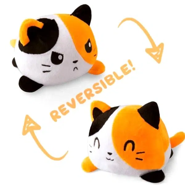 Gato de peluche naranja de doble cara, juguete suave Animales de peluche para gatos a7796c561c033735a2eb6c: Negro|Naranja
