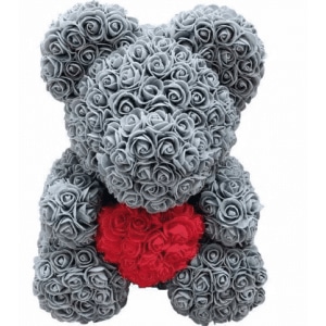 Peluche oso gris Día de San Valentín Material: Algodón