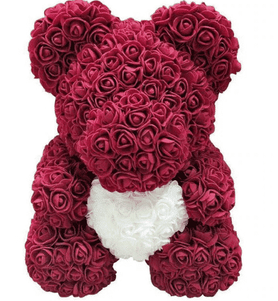 Osito de peluche rosa y morado Día de San Valentín Material: Algodón