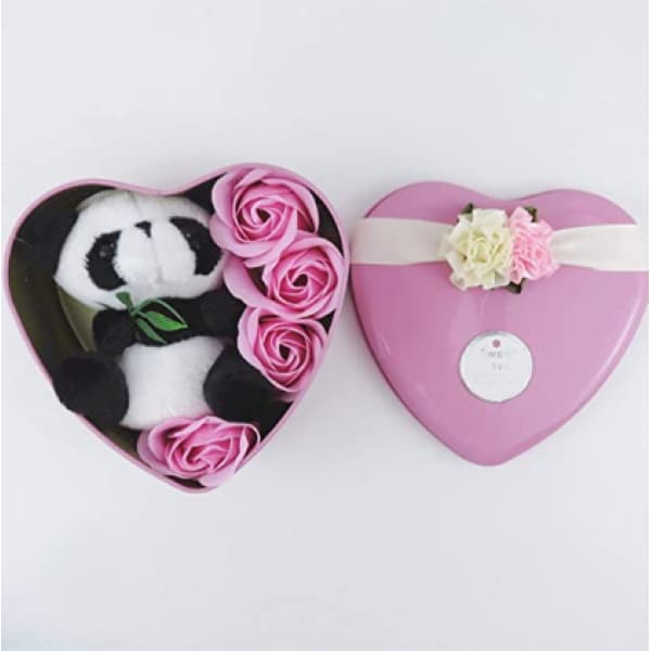 Peluche panda caja rosa Día de San Valentín Material: Algodón