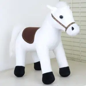 Adorable caballo de peluche blanco Material: Algodón