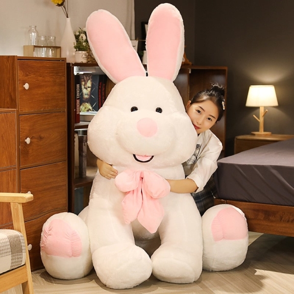 Conejo blanco gigante sentado de felpa Material: Algodón