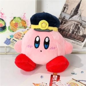 Kirby peluche rosa, sentado con gorro de marinero