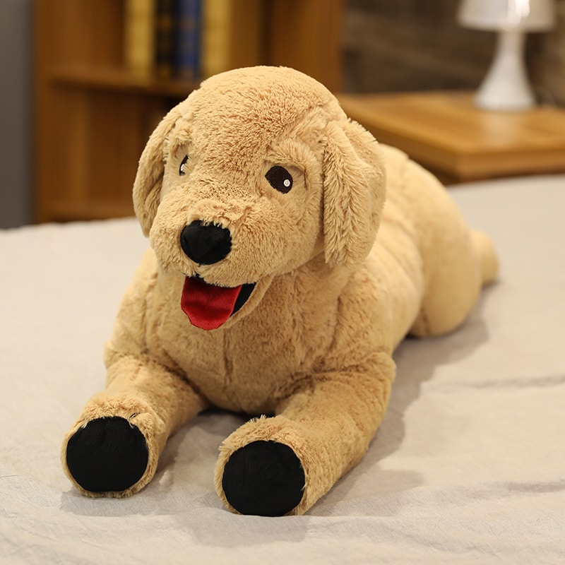 Peluche para niños, lindo perro, cachorro labrador, muñeco suave, animal de mentira, almohada, juguetes, regalo de cumpleaños Peluche Animales Perro Color: 75cm