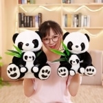 Peluche mamá y bebé panda Peluche animal panda Material: Algodón