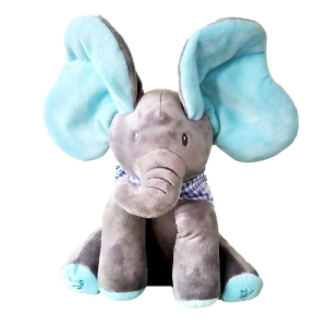 Peluche elefante eléctrico para niños con orejas en azul