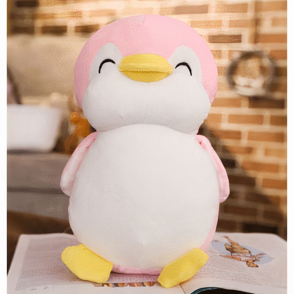 Peluche pingüino sonriente rosa • Mi Peluche