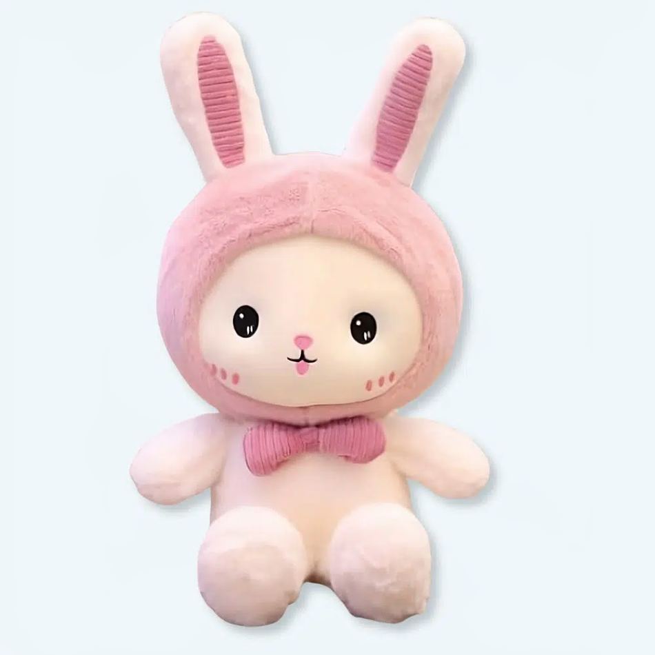Peluche de conejo con gorro rosa • Mi Peluche