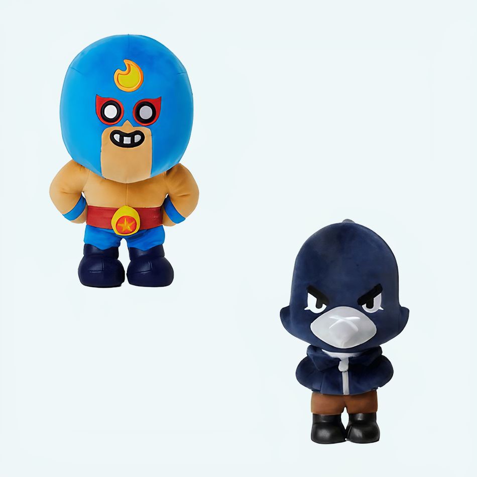 Pack de peluches Brawl Stars Crow y El Primo • Mi Peluche
